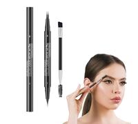 Stylo à sourcils naturel, stylo à microblading pour sourcils - Crayons à sourcils à double extrémité avec pinceau - Stylo de teinture pour sourcils avec 2 pointes fourchettes et pointe précise, maquil