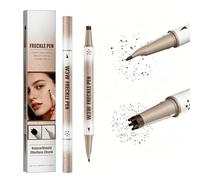 Stylo à taches de rousseurs, imperméable 2 en 1 - Stylo de maquillage naturel - Pointe précise à 15° pour un maquillage parfait des taches de rousseur, dure 24 heures (03#Chestnut)