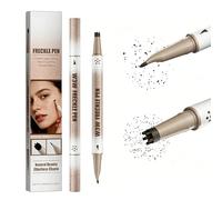 Stylo à taches de rousseurs, imperméable 2 en 1 - Stylo de maquillage naturel - Pointe précise à 15° pour un maquillage parfait des taches de rousseur, dure 24 heures (04# marron foncé)