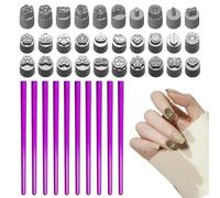 Stylo à tampons à ongles - Ensemble de stylos à tampons à ongles, têtes de fleurs pour tampons à ongles | Ensemble d'outils de stylo à ongles à fleurs Ensemble de stylos à tampons de précision pour