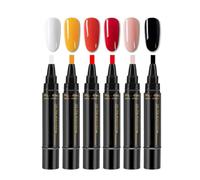 Stylo à Vernis à Ongles,Kit De Ve-rnis à On-gles à Séchage Rapide,Crayon Ve-rnis à Ongle-s Nail Gel Pen Ver-nis Polish On-gles,D'accessoires De Peinture à Ver-nis à Ongl-es Uv (6PC-5)