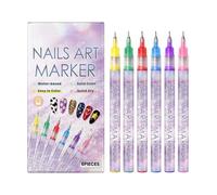 Stylo à vernis - Kit de 6 feutres à pointe fine pour dessin, stylos à séchage rapide avec pointe fine | pour femmes, filles, maison, bricolage et décoration des ongles