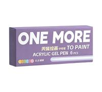 Stylo acrylique coloré à pointe d ' aiguille rétractable de 0.8mm, 6 pièces, pour journaux de voyage, croquis, écriture sur thème de nuit