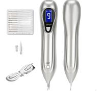 Stylo anti-grains de beauté, kit d'élimination des acrochordons, 9 vitesses, stylo électrique anti-verrues pour le visage et le corps(Silver)