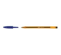 Bic Stylo À Bille Bleue Cristal Fine Pointe Fine Corps Transparent À Capuchon
