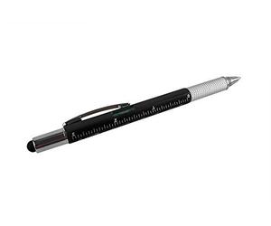 Stylo bic multifonction 6 en 1 stylet mètre règle niveau à bulle tournevis Noir - YONIS