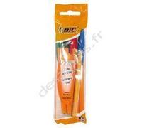 Stylo BIC - Orange - Sachet de 4 - Couleurs assorties - Pointe fine - Non effaçable