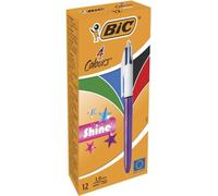Stylo Bic Shine Silver 12 pièces
