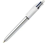 Stylo Bic Shine Silver Blanc Argenté (12 pièces)