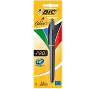 Stylo-bille 4 couleurs - BIC - Modèle Pro - Rétractable - Pointe moyenne - Encre noire, bleue, rouge et verte