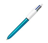 Stylo bille 4 couleurs Bic Shine rétractable pointe 1 mm - écriture moyenne - Boîte de 12 couleurs assorties