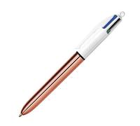 Stylo - 4 Couleurs - Pointe Moyenne - Bic - Corps Métal Cuivre
