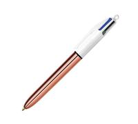Stylo - 4 Couleurs - Pointe Moyenne - Bic - Corps Métal Cuivre