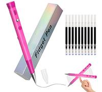 Stylo Bille Anti Stress Fidget Pen, Sicomne Jouet des Stylos Anti Stress Fidget Pens pour Les écoliers et Les Adultes Étudiants TDAH, Anti-Stress Anxiété Stylo de soulagement Fidget 10 Recharge Red