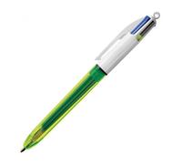 BIC Stylo bille 4 couleurs fluo – Jaune, pointe 1.6