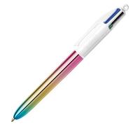 BIC – Stylo 4 Couleurs Classiques, Décors Gradient – Pointe moyenne 1 mm – 1 visuel aléatoire