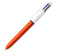 BIC Stylo bille 4 Couleurs Original – rétractable – pointe 0,8 mm – corps orange
