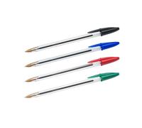 Stylo bille Bic Cristal écriture fine. Pochette de 10 couleurs classiques