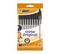 Stylo-bille - BIC - Cristal® Original - Noir - Pointe moyenne - x10