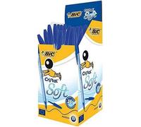 Stylo-bille - BIC - Cristal Soft - Bleu - Non rétractable - Boîte de 50