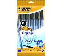 Stylo-bille - BIC - Cristal Soft - Noir - Pochette de 10 - Non rétractable