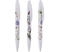 Stylo bille - Encre noire - Rétractable - 3 modèles assortis - Motif abeille et fleurs