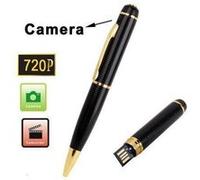 Stylo Bille Luxe Caméra Cachée Dictaphone Microphone Espion HD USB Noir Dorée