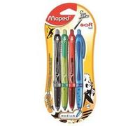 Stylo Bille Maped Freewriter Ball rétractable - Etui de 4 couleurs