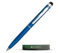 Stylo-bille Monteverde USA Poquito - Bleu cobalt | Stylo-bille compact en m tal avec stylet capacitif | Rechargeable avec les recharges mini-bill