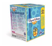 Stylo bille Papermate Inkjoy 100 à capuchon bleu - Lot de 100 dont 20 gratuits