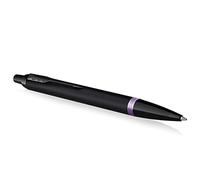 Parker Stylo bille IM Vibrant Rings – Satin noir, détails violet améthyste – Étui cadeau