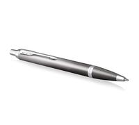 Stylo bille Parker IM Writing Rituals, Gris avec dégradé, Finitions chrome, Pointe moyenne, Encre bleue, Coffret cadeau