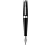Stylo bille PARKER INGENUITY, Noir, Finition chromée, recharge encre noire pointe moyenne, coffret cadeau Noir