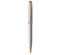 Parker Pens Stylo bille Sonnet Acier inoxydable attributs or Pointe moyenne Encre noire Coffret