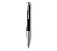 Parker Urban Twist stylo-bille | noir mat avec finitions chrome | pointe moyenne et recharge d’encre bleue | coffret cadeau