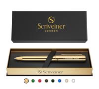 Stylo bille personnalis Scriveiner en or - Superbe stylo de luxe avec finition or 24 carats, recharge d'encre Schmidt, meilleur coffret cadeau