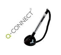 Stylo-bille q-connect sur socle support adhésif chaîne plastique trait 0.7mm encre bleue