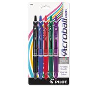Stylo bille r tractable Pilot 31820 Acroball pointe de 1,0 mm, lot de 5, couleurs assorties