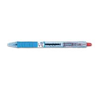 Stylo bille recycl Pilot B2p Bottle-2-Pen r tractable moyen 1 mm encre rouge corps bleu translucide douzaine