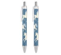 Stylo-bille rétractable à pointe fine 0,5 mm pour bureau Motif chevaux et étoiles