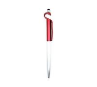 Stylo Bille Rétractable Stylet Repose Smartphone - Rouge