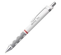 Rotring Stylo bille rétractable pointe moyenne avec grip rOtring Tikky - Corps blanc - Encre bleue