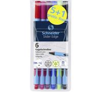 Stylo-bille - SCHNEIDER - Slider Edge XB - 6 pièces - Multicolore - Encre assortie