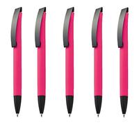 Stylo bille Sets Différentes quantités rubberfinish bleue Mine versch. Couleurs de noTrash2003 ® Lot de 5 rose bonbon