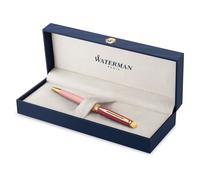 Stylo bille Waterman Hémisphère | en métal et laque rose avec finition en plaqué or | pointe moyenne | Encre bleue | Coffret cadeau