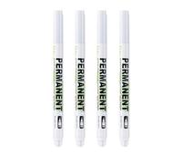 Stylo Blanc Indelibile, 4 Pièces Marqueur Permanent Acrylique Pointe Fine 1,0 mm Imperméable, Feutre Dessin pour Bois, Métal, Cuir, Pierre, Céramique, Plastique, Verre, Textile, Pneu
