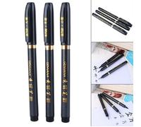 Stylo Calligraphie - MOO - 3 pièces - Encre NOIRE - Tailles L, M, S - Artisanat japonais