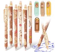 Stylo Capybara Set, 6 Stylos Effacables, Stylo Gel 0.5mm Bleu Bureau École | 4 Gommes Rétractables, Capybara Papeterie, Fourniture Scolaire Kawaii, Affaire Scolaire Kawaii, Étudiants Adultes