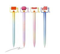 Stylo Cartoon - Lot De 4 Fournitures Originales Amusantes Mignonnes | Stylo À Changement De Couleur BBQ | Pour École Bureau Table Intérieur Université Classe Étudiants Enseignants Adolescents Journali