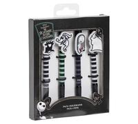 CERDÁ Stylos Lot de 4 Nightmare avant Noël – Blanc/Vert/Violet/Noir, plastique/caoutchouc, Espagne